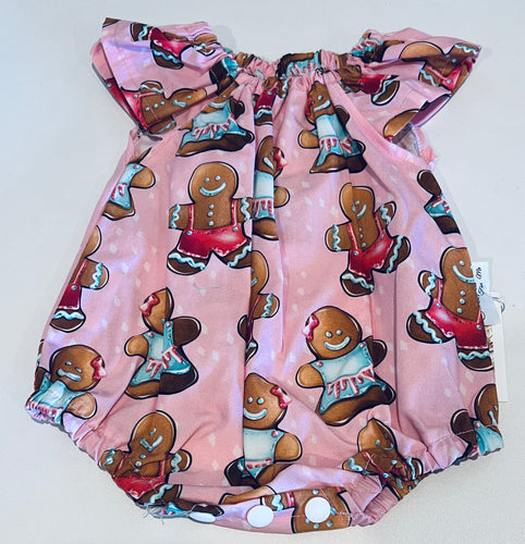 Gingerbread man pink playsuit