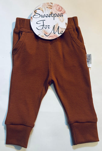 Ribbed Joggers Rust