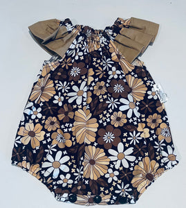 Brown floral playsuit