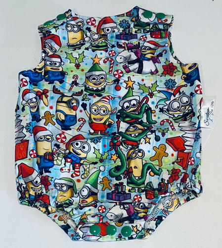 Christmas minions romper