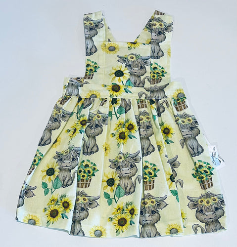 Sunflower Highland cow Pinafore