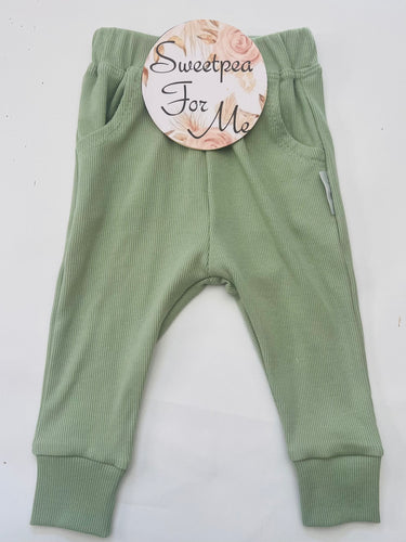 Ribbed Joggers Sage