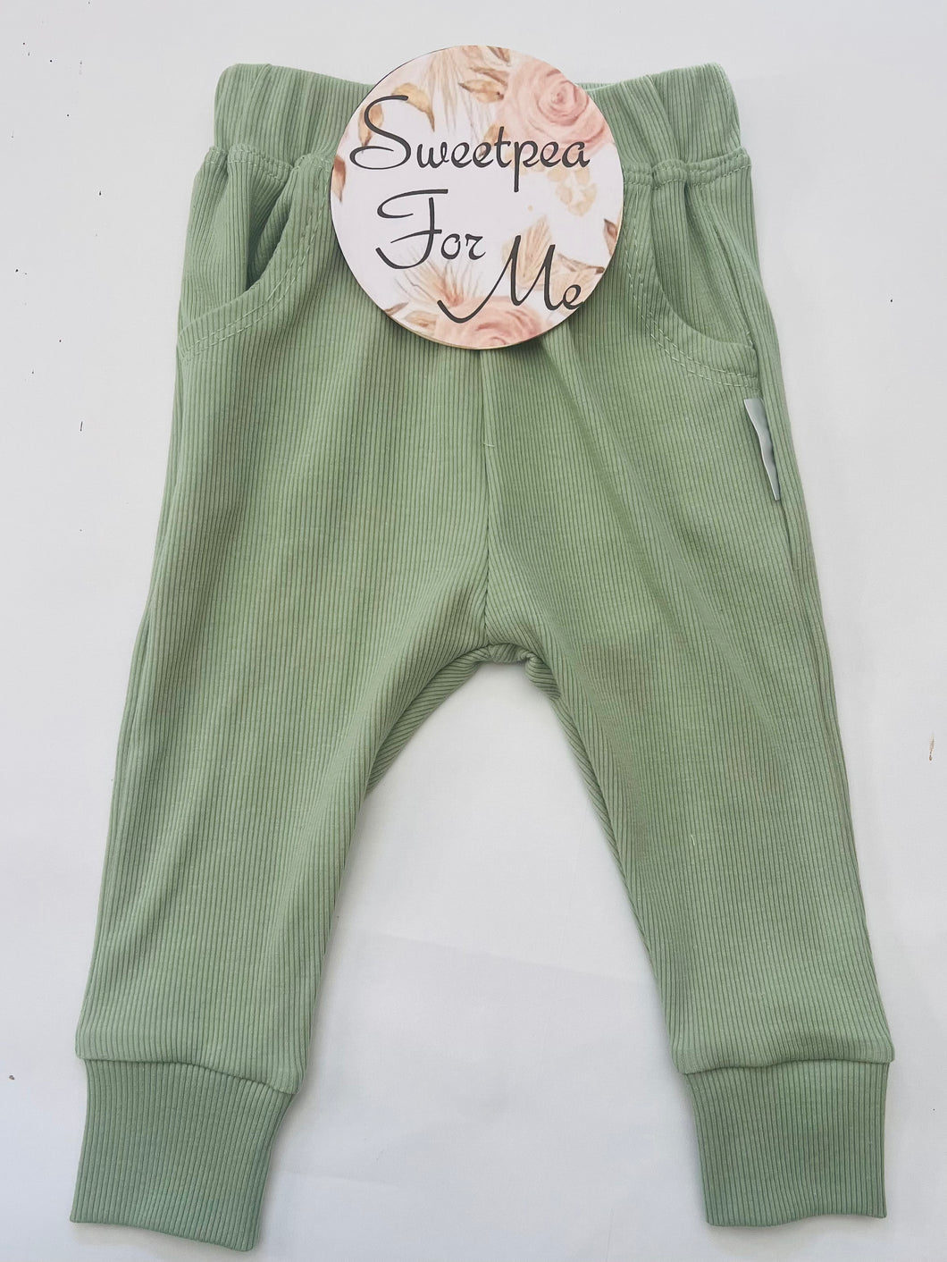 Ribbed Joggers Sage