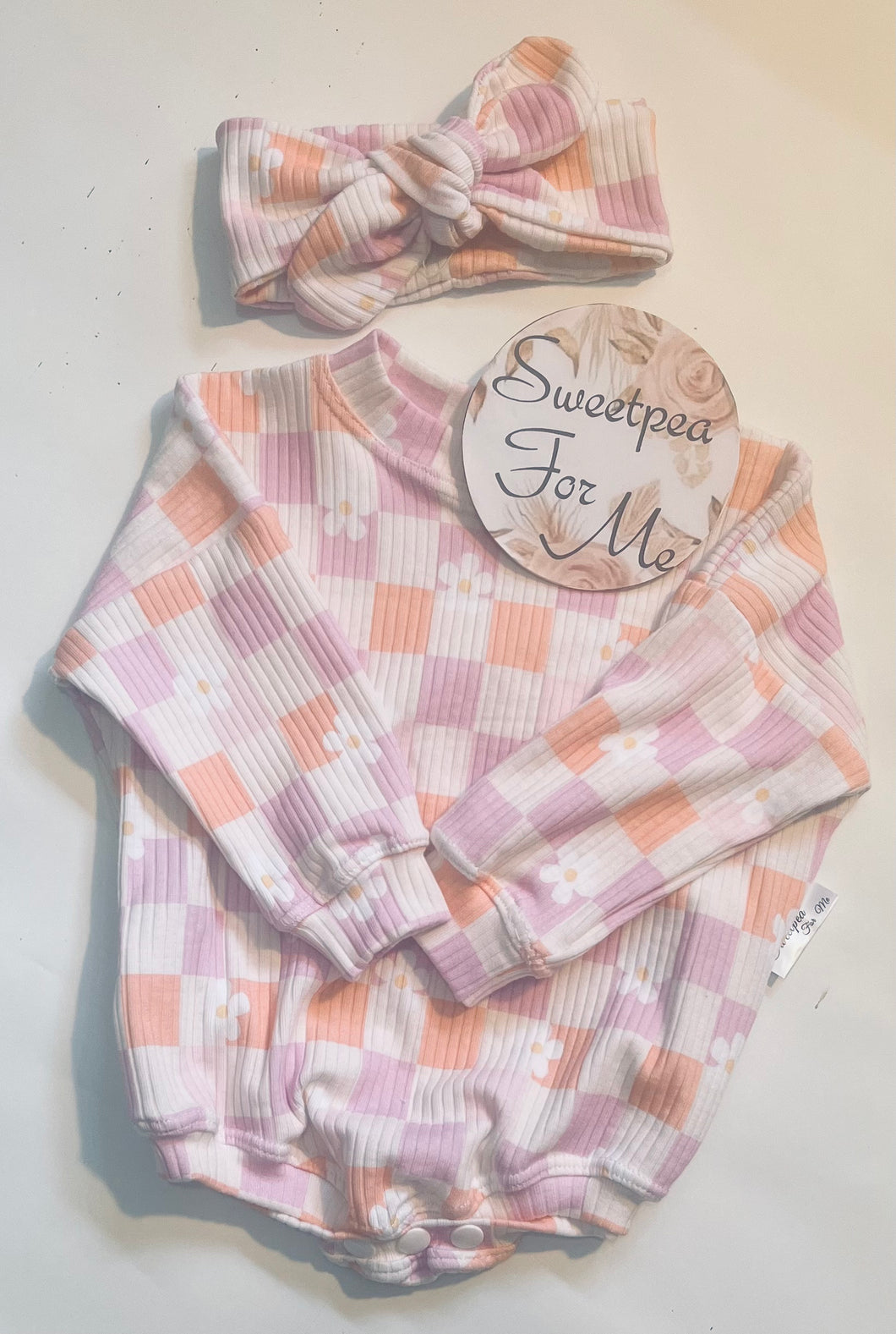Floral Checks Jumper Romper