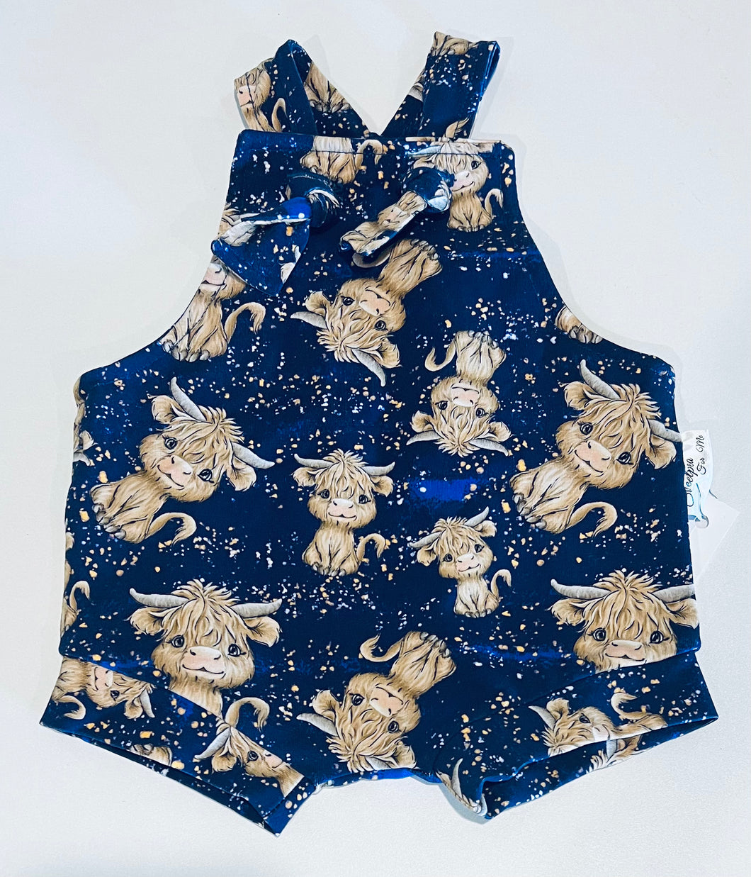 Highland cow Navy overalls