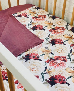 Linen Flower Garden Quilt Set